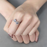 Alamode High polished (no plating) Stainless Steel Ring with AAA Grade CZ in Light Amethyst - Alamode