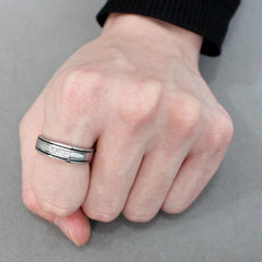 Alamode High polished (no plating) Stainless Steel Ring with AAA Grade CZ in Clear - Flyclothing LLC