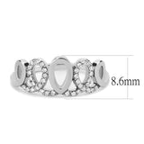 Alamode High polished (no plating) Stainless Steel Ring with AAA Grade CZ in Clear - Flyclothing LLC