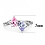 Alamode High polished (no plating) Stainless Steel Ring with AAA Grade CZ in Multi Color - Alamode