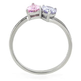 Alamode High polished (no plating) Stainless Steel Ring with AAA Grade CZ in Multi Color - Alamode