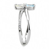 Alamode High polished (no plating) Stainless Steel Ring with AAA Grade CZ in Multi Color - Alamode