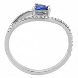 Alamode High polished (no plating) Stainless Steel Ring with Synthetic Spinel in London Blue - Alamode