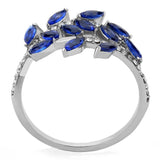 Alamode High polished (no plating) Stainless Steel Ring with Synthetic Spinel in London Blue - Alamode