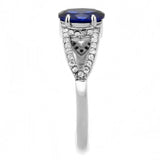 Alamode No Plating Stainless Steel Ring with Synthetic Spinel in London Blue - Alamode