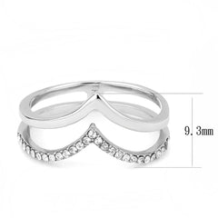 Alamode No Plating Stainless Steel Ring with AAA Grade CZ in Clear - Alamode