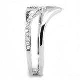 Alamode No Plating Stainless Steel Ring with AAA Grade CZ in Clear - Alamode