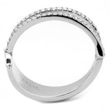 Alamode No Plating Stainless Steel Ring with AAA Grade CZ in Clear - Alamode