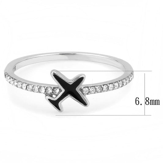 Alamode No Plating Stainless Steel Ring with Epoxy in Jet - Flyclothing LLC