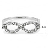 Alamode No Plating Stainless Steel Ring with AAA Grade CZ in Clear - Alamode