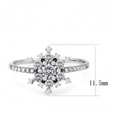 Alamode No Plating Stainless Steel Ring with AAA Grade CZ in Clear - Alamode