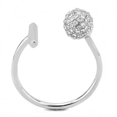 Alamode No Plating Stainless Steel Ring with AAA Grade CZ in Clear - Alamode