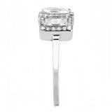 Alamode No Plating Stainless Steel Ring with AAA Grade CZ in Clear - Alamode