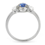 Alamode No Plating Stainless Steel Ring with Synthetic Spinel in London Blue - Alamode