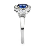 Alamode No Plating Stainless Steel Ring with Synthetic Spinel in London Blue - Alamode