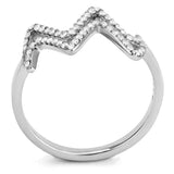 Alamode No Plating Stainless Steel Ring with AAA Grade CZ in Clear - Alamode