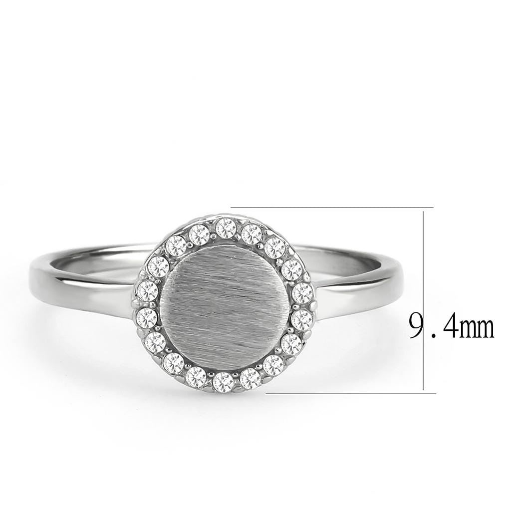 Alamode No Plating Stainless Steel Ring with AAA Grade CZ in Clear - Alamode