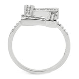 Alamode No Plating Stainless Steel Ring with AAA Grade CZ in Clear - Alamode