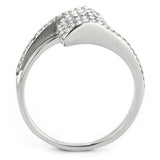 Alamode No Plating Stainless Steel Ring with AAA Grade CZ in Clear - Alamode