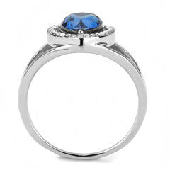 Alamode High polished (no plating) Stainless Steel Ring with Top Grade Crystal in Montana - Alamode