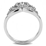 Alamode High polished (no plating) Stainless Steel Ring with AAA Grade CZ in Clear - Alamode