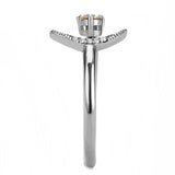 Alamode High polished (no plating) Stainless Steel Ring with AAA Grade CZ in Champagne - Flyclothing LLC