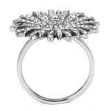 Alamode High polished (no plating) Stainless Steel Ring with AAA Grade CZ in Clear - Alamode