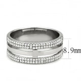 Alamode High polished (no plating) Stainless Steel Ring with AAA Grade CZ in Clear - Alamode