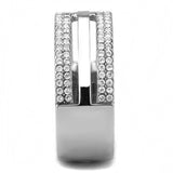 Alamode High polished (no plating) Stainless Steel Ring with AAA Grade CZ in Clear - Alamode