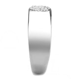 Alamode High polished (no plating) Stainless Steel Ring with AAA Grade CZ in Clear - Alamode