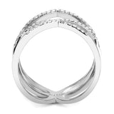 Alamode High polished (no plating) Stainless Steel Ring with AAA Grade CZ in Clear - Alamode