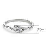 Alamode High polished (no plating) Stainless Steel Ring with AAA Grade CZ in Clear - Alamode