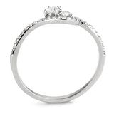 Alamode High polished (no plating) Stainless Steel Ring with AAA Grade CZ in Clear - Alamode