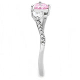 Alamode High polished (no plating) Stainless Steel Ring with AAA Grade CZ in Rose - Alamode