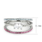 Alamode High polished (no plating) Stainless Steel Ring with AAA Grade CZ in Multi Color - Alamode