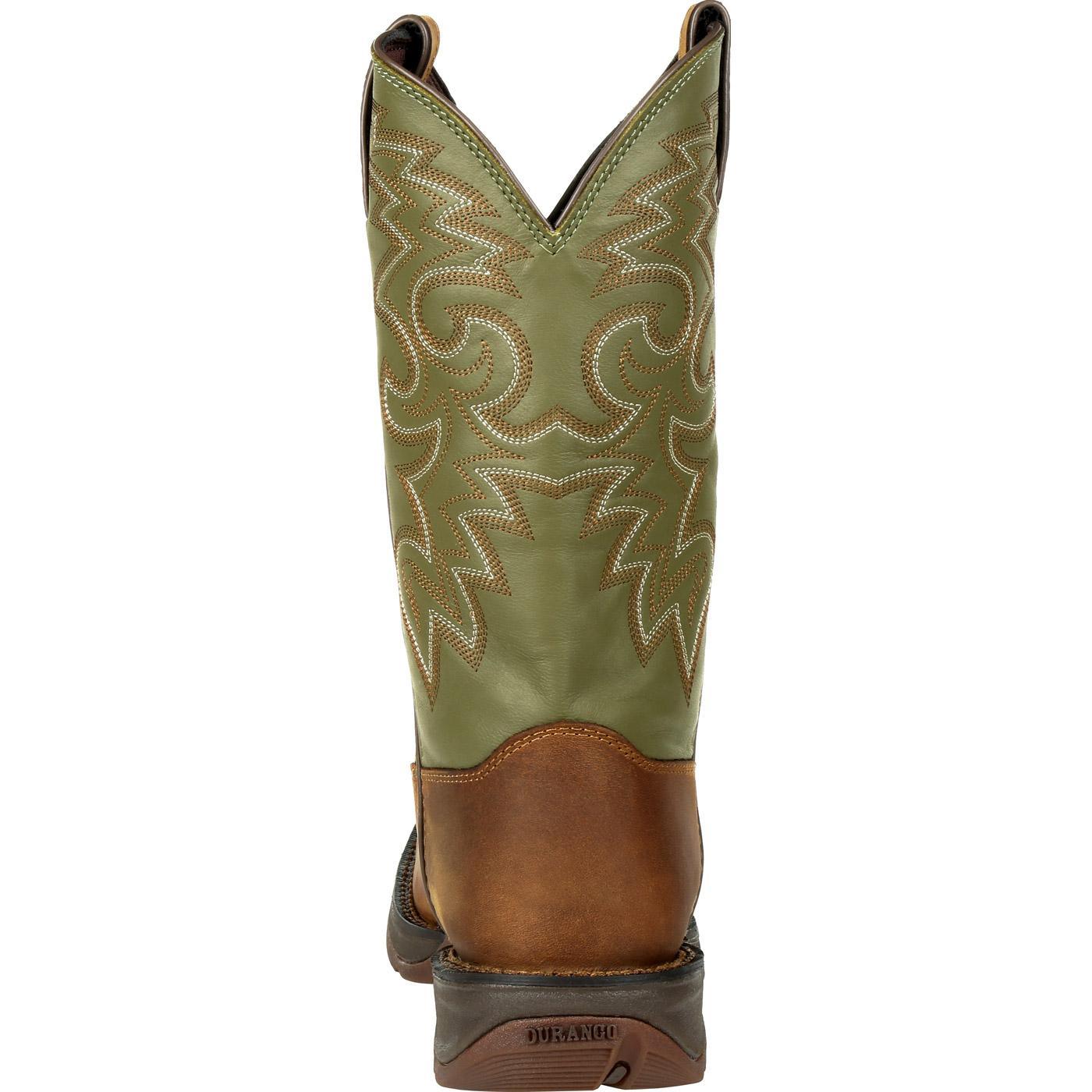 Rebel™ by Durango® Coffee & Cactus Pull-On Western Boot - Flyclothing LLC