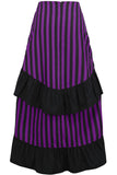 Daisy Corsets Black/Purple Stripe Adjustable High Low Skirt - Flyclothing LLC