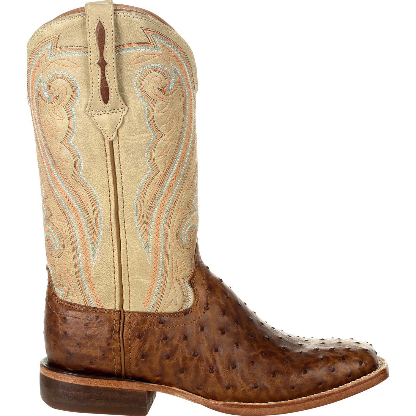 Durango® Premium Exotics™ Women's Full-Quill Ostrich Sunset Wheat Western Boot - Flyclothing LLC