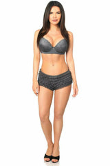 Daisy Corsets Dark Grey Ruffle Panty w/Bow - Daisy Corsets