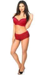 Daisy Corsets Wine Ruffle Panty w/Bow - Flyclothing LLC