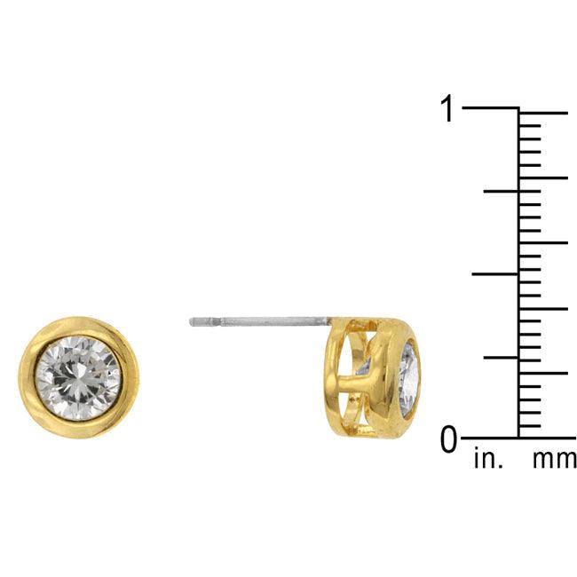 Gold Bezel Stud Earrings - Flyclothing LLC