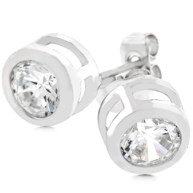 Bezel Stud Earrings - Flyclothing LLC