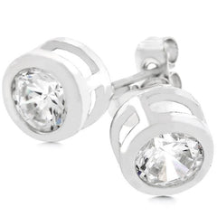 Bezel Stud Earrings - JGI