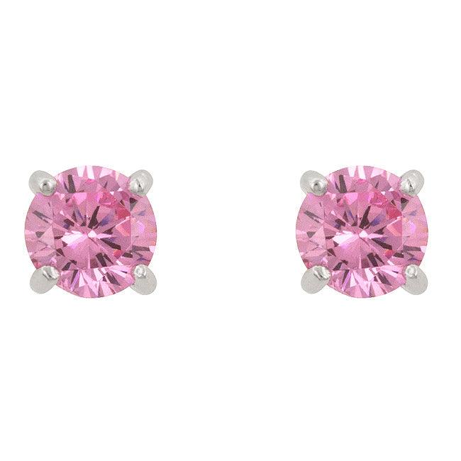 Pink Cubic Zirconia Stud Earrings - Flyclothing LLC