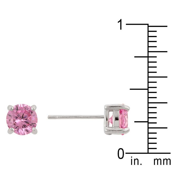 Pink Cubic Zirconia Stud Earrings - Flyclothing LLC