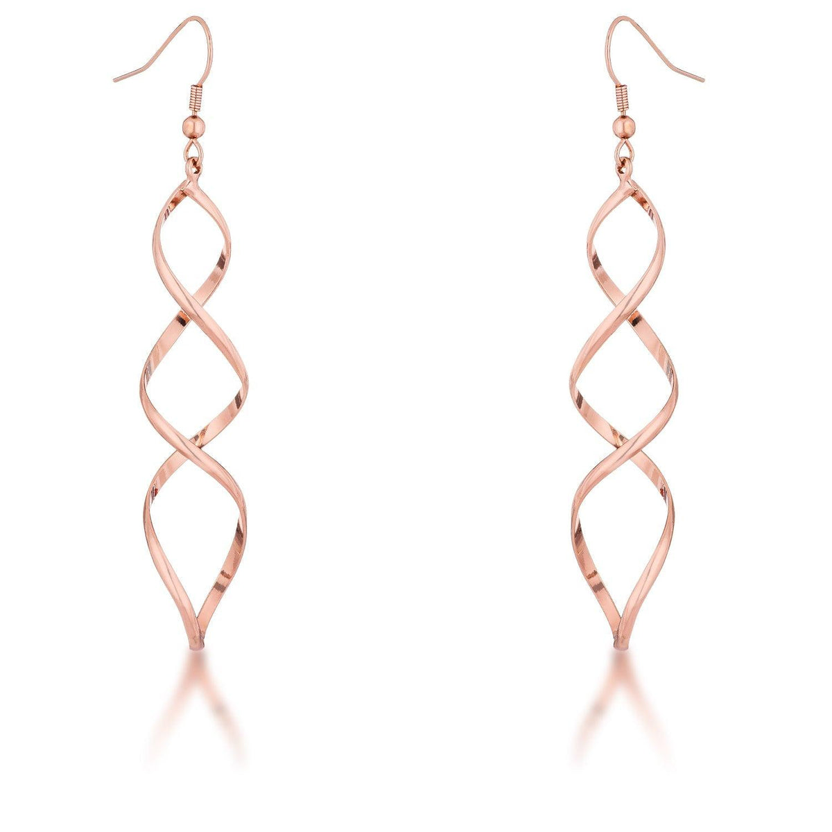 Rose Goldtone Twist Earrings - Flyclothing LLC