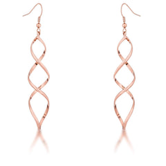 Rose Goldtone Twist Earrings - Flyclothing LLC