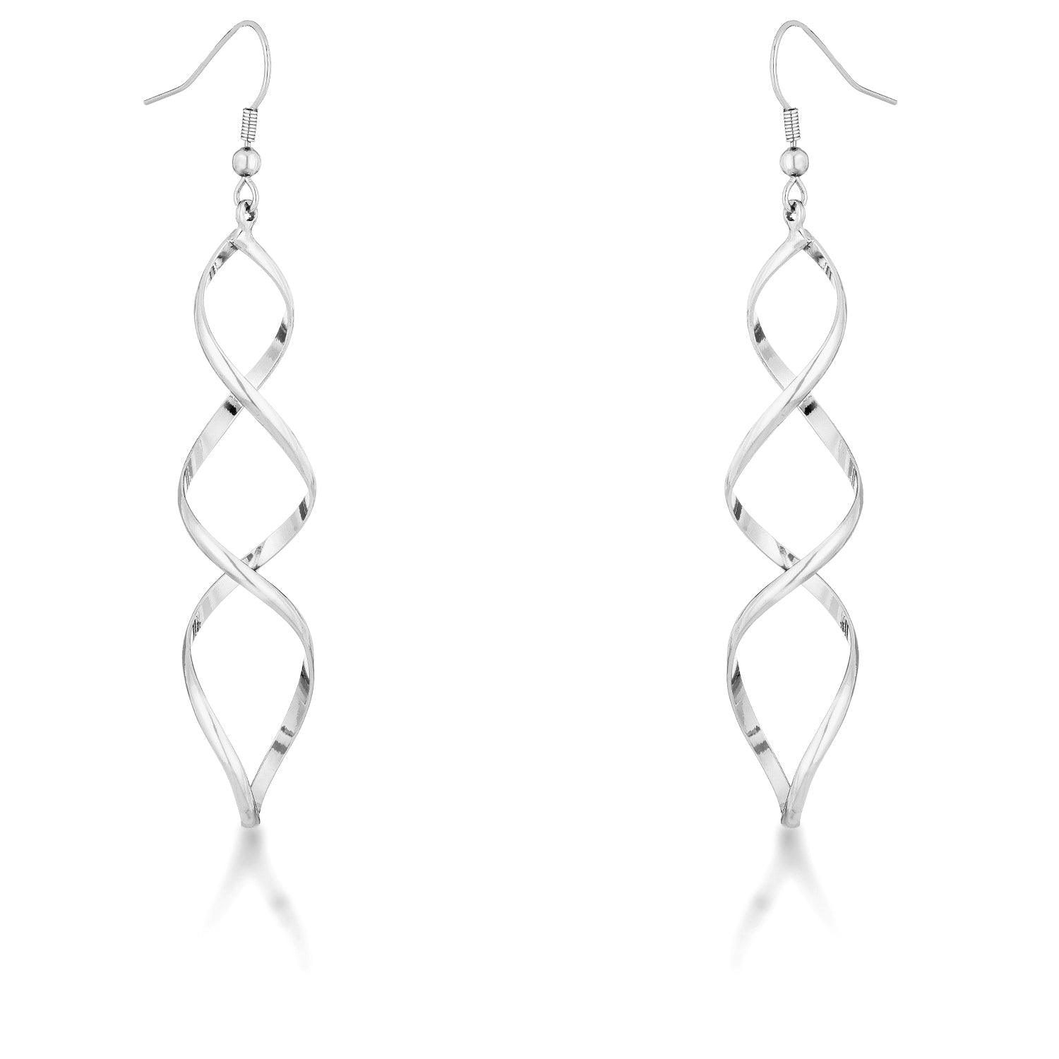 Silver Twist Earrings - Flyclothing LLC