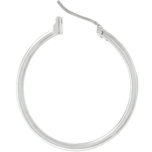 Silvertone Finish Hoop Earrings - Flyclothing LLC