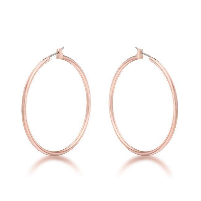 45mm Rose Gold Plated Hoop Earrings - Flyclothing LLC